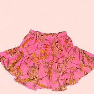 Truth Pink and Gold Bubble Mini Skirt